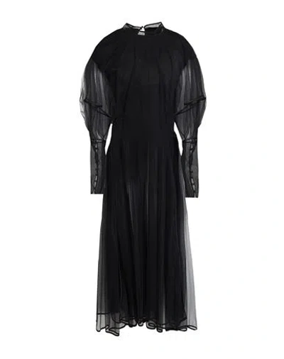 M Essential Woman Midi Dress Black Size 6 Nylon, Cotton, Polyester