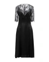 M Essential Woman Midi Dress Black Size 6 Silk, Elastane