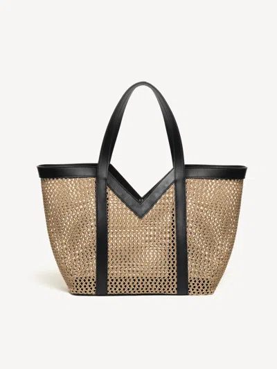 M. Gemi The Prima Raffia Tote In Black
