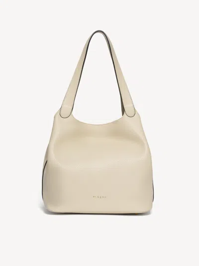 M. Gemi The Rigoletta Bucket Bag In Light Oatmeal Tumbled