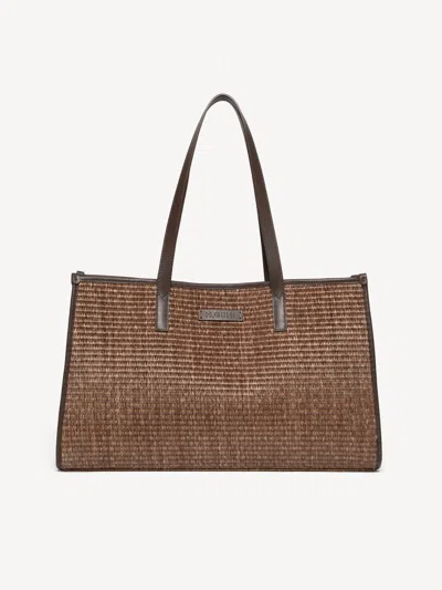 M. Gemi The Solange Tote In Brown Raffia