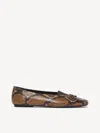 M. Gemi The Una Fiocco In Brown Python Print Nappa