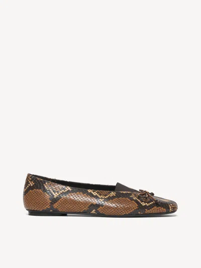 M. Gemi The Una Fiocco In Brown Python Print Nappa