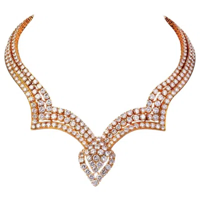Pre-owned M. Gérard M. Gerard Vintage Colletable Exceptional Diamond Gold Necklace In Multi