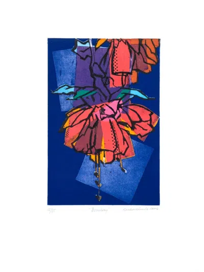 Mª Luisa Sanz García Muro ''bombay'' Engraving On Paper, 21'' X 15'' In Blue