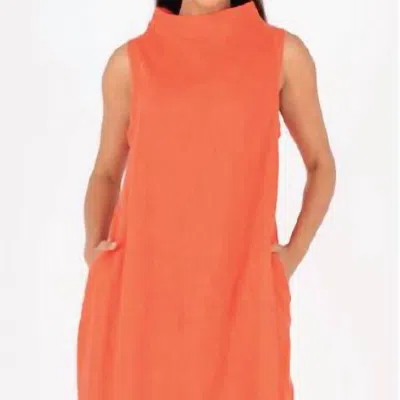 M MADE IN ITALY BALLOON DRESS ORANGE LINEN IN ORANGE