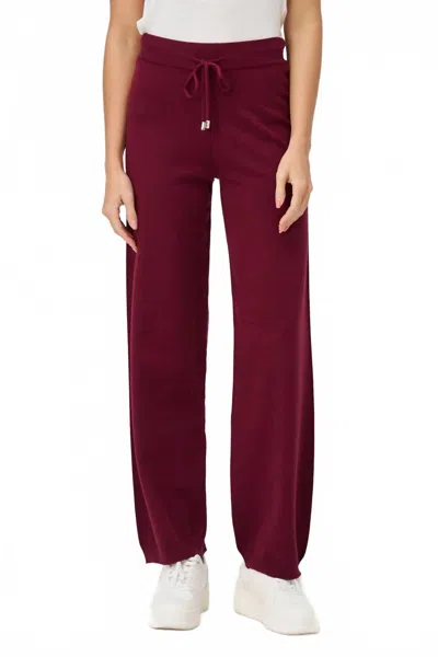 M Made In Italy Cozy Knit Pant In Wine In Red