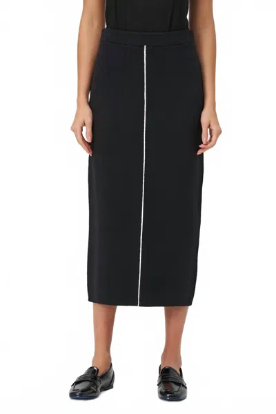 M Made In Italy Knit Skirt In Black In Animal Print