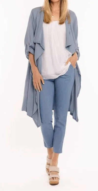 M Made In Italy Overpiece Cardigan In Dusty Blue In Multi