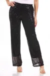 M Made In Italy Sequin Straight Pants In Black In Black