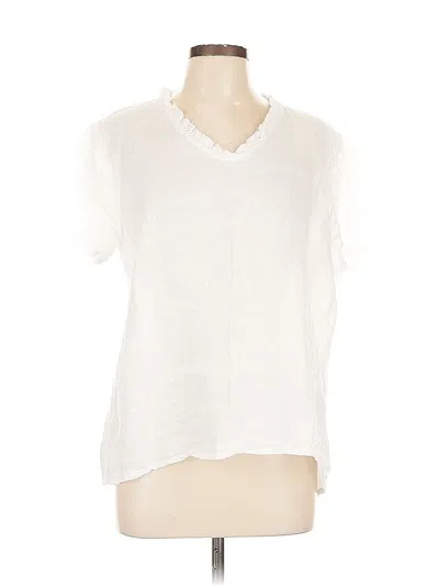 Pre-owned M Made In Italy Short Sleeve Blouse In White