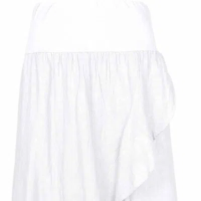 M Made In Italy White Linen Skirt