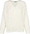 M Made In Italy Women's Lightweight Knitted Sweater In Cream In Neutral