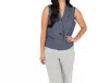 M Made In Italy Woven Sleeveless Jacket In Navy In Blue