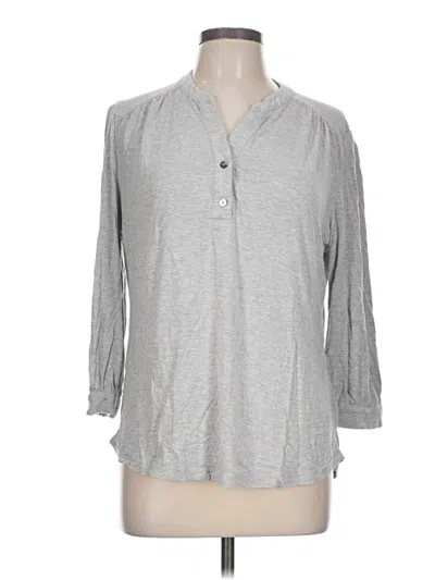 Pre-owned M Magaschoni 3/4 Sleeve Button Down Shirt In Gray