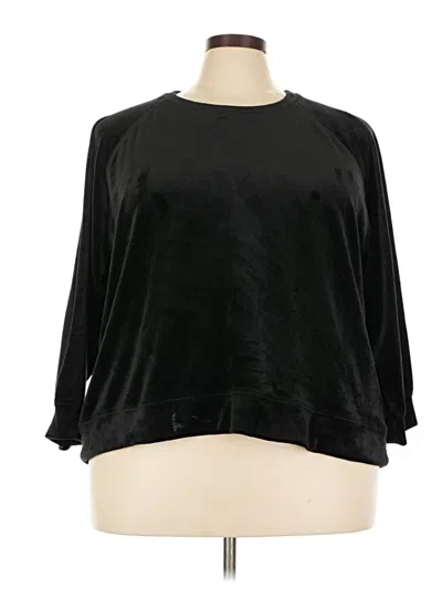Pre-owned M Magaschoni 3/4 Sleeve Top Black Boatneck Tops