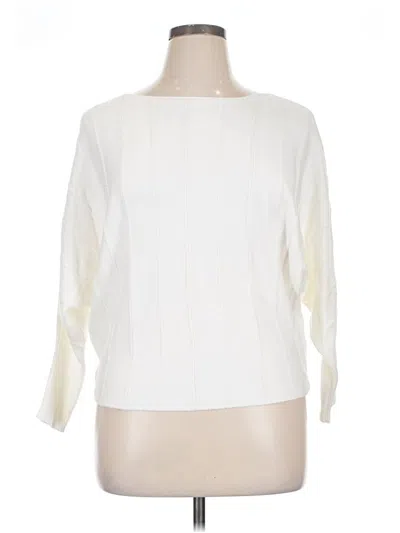 M Magaschoni 3/4 Sleeve Top Ivory Boatneck Tops In White