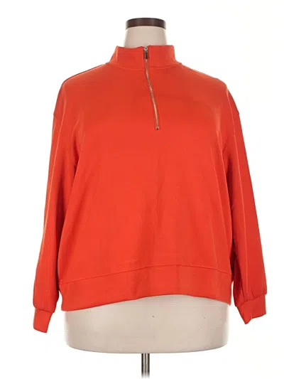 Pre-owned M Magaschoni 3/4 Sleeve Top Orange Turtleneck Tops