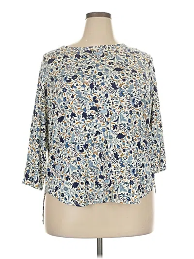 Pre-owned M Magaschoni 3/4 Sleeve T-shirt In Blue