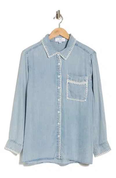 M Magaschoni Button-up Denim Shirt In Blue