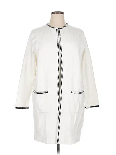 Pre-owned M Magaschoni Cardigan Sweater In White