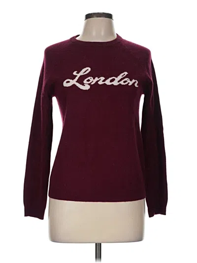Pre-owned M Magaschoni Cashmere Pullover Sweater In Burgundy