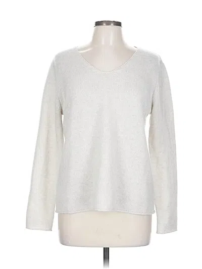 Pre-owned M Magaschoni Cashmere Pullover Sweater In Silver
