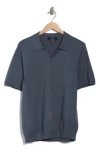 M Magaschoni Johnny Collar Short Sleeve Polo In Blue
