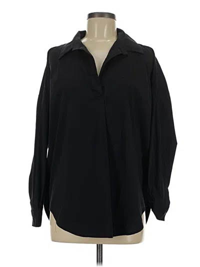 Pre-owned M Magaschoni Long Sleeve Blouse In Black