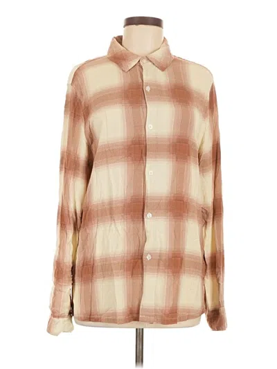 Pre-owned M Magaschoni Long Sleeve Blouse In Brown