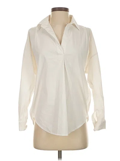 Pre-owned M Magaschoni Long Sleeve Blouse In Ivory