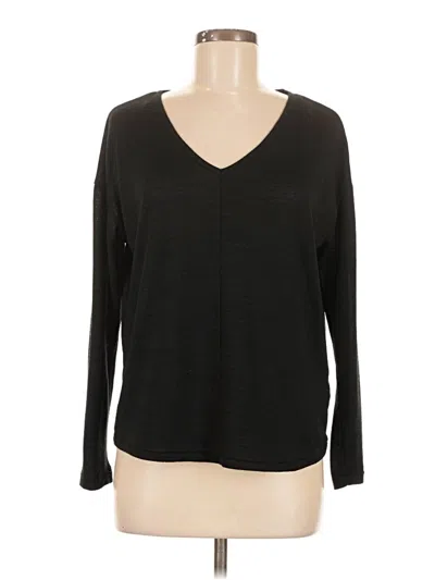 Pre-owned M Magaschoni Long Sleeve Top Black V-neck Tops
