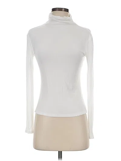 Pre-owned M Magaschoni Long Sleeve Turtleneck In Ivory