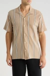M Magaschoni Piqué Knit Button-up Resort Shirt In Multi