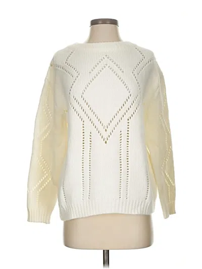 Pre-owned M Magaschoni Pullover Sweater In White