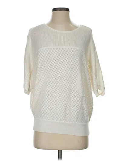 Pre-owned M Magaschoni Pullover Sweater In White