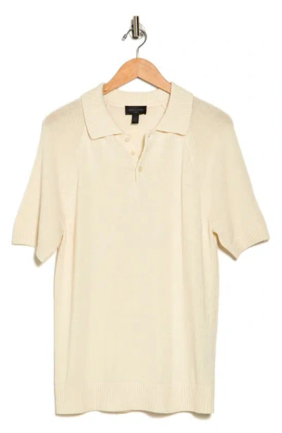 M Magaschoni Rib Collar Polo In Ivory