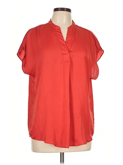 Pre-owned M Magaschoni Short Sleeve Blouse In Red