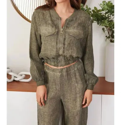 M Milano Front Pocket Jacket In Army In Green