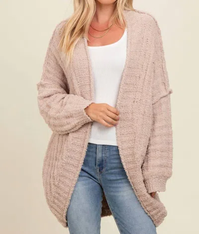 M Milano Knit Dolman Cardigan In Mocha In Pink