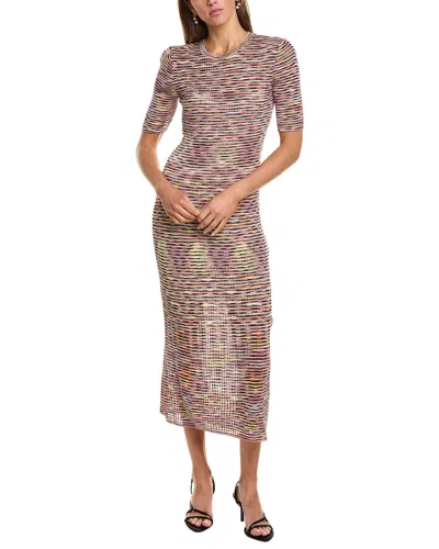 M Missoni Abito Lungo Midi Dress In Purple