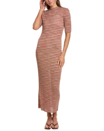 M Missoni Abito Lungo Midi Dress In Brown