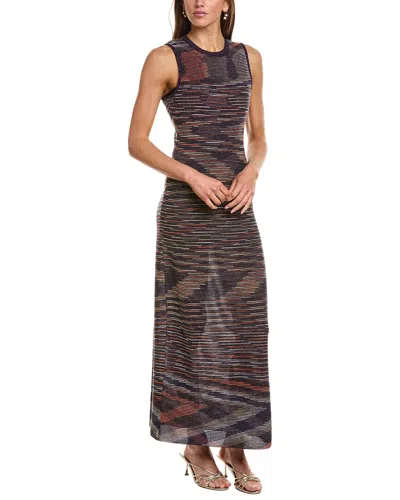 M Missoni Abito Lungo Wool-blend Midi Dress In Multi