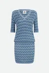M Missoni Abito Midi Azzurro In Multicolore