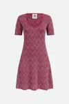 M Missoni Abito Viola In Multicolore