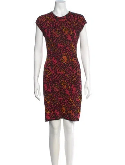 Pre-owned M Missoni Animal Print Knee-length Dress In Red