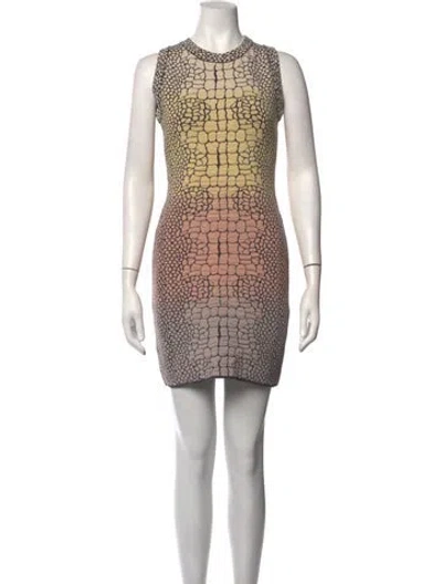 Pre-owned M Missoni Animal Print Mini Dress In Yellow