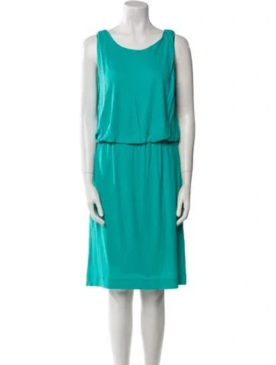 Pre-owned M Missoni Bateau Neckline Knee-length Dress In Blue
