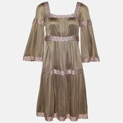 Pre-owned M Missoni Beige Jersey Tiered Short Dress M
