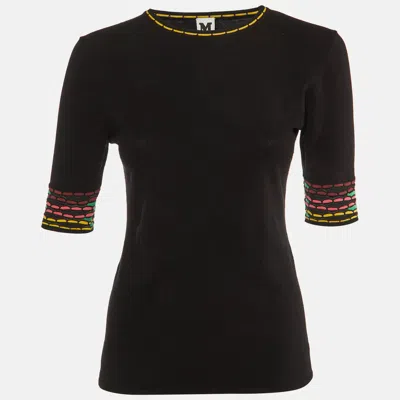 Pre-owned M Missoni Black Knit Crew Neck Top M